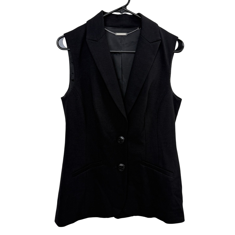 Trina Turk Vest Womens Size 6 Black Sleeveless Blazer Tailored Professional Top